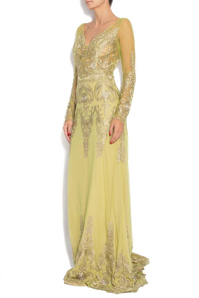 I LOVE ROYAL crepe gown with brocade insertions Bien Savvy image 1