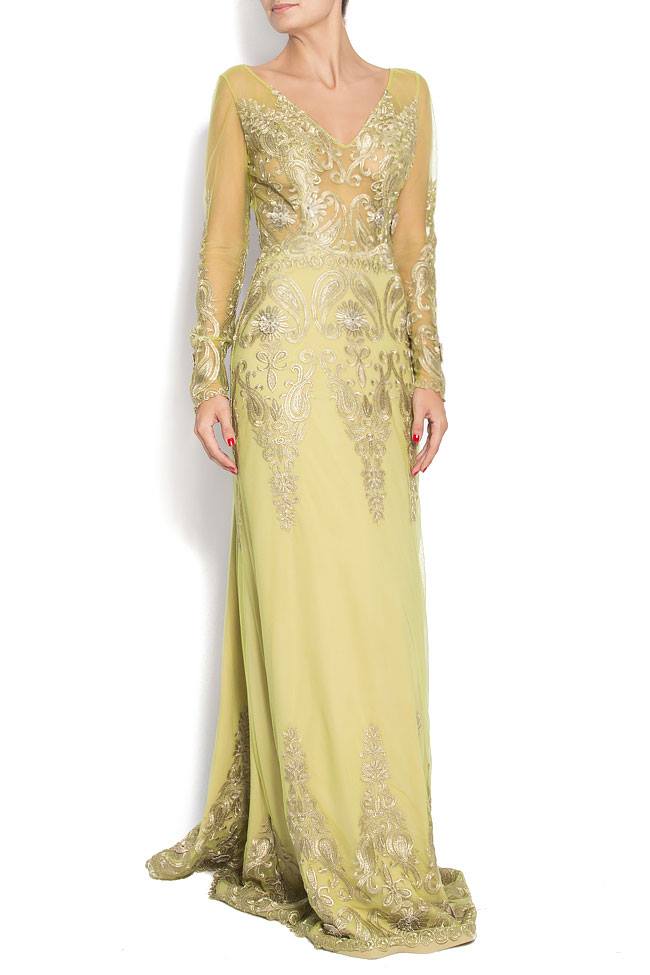 I LOVE ROYAL crepe gown with brocade insertions Bien Savvy image 0