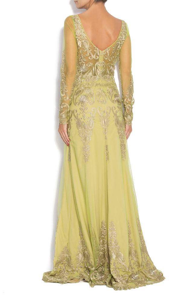 I LOVE ROYAL crepe gown with brocade insertions Bien Savvy image 2