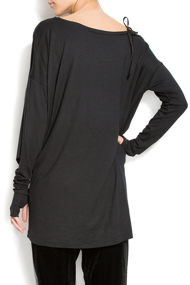 Asymmetric jersey blouse with silk insertions Studio Cabal image 2