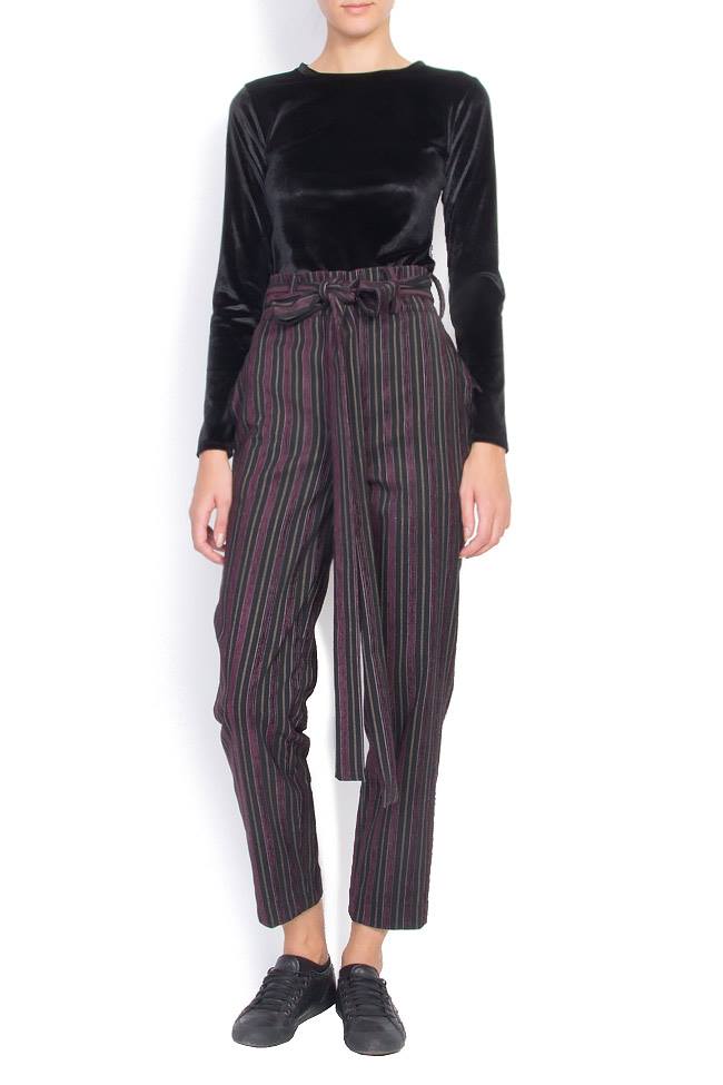 Striped velvet straight-leg pants No.23 image 0