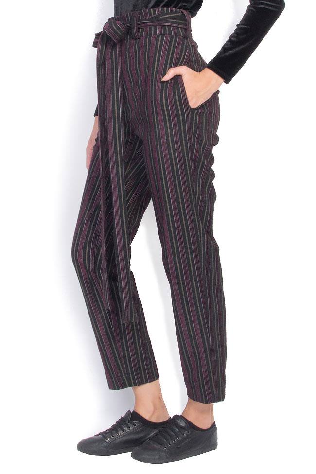 Striped velvet straight-leg pants No.23 image 1