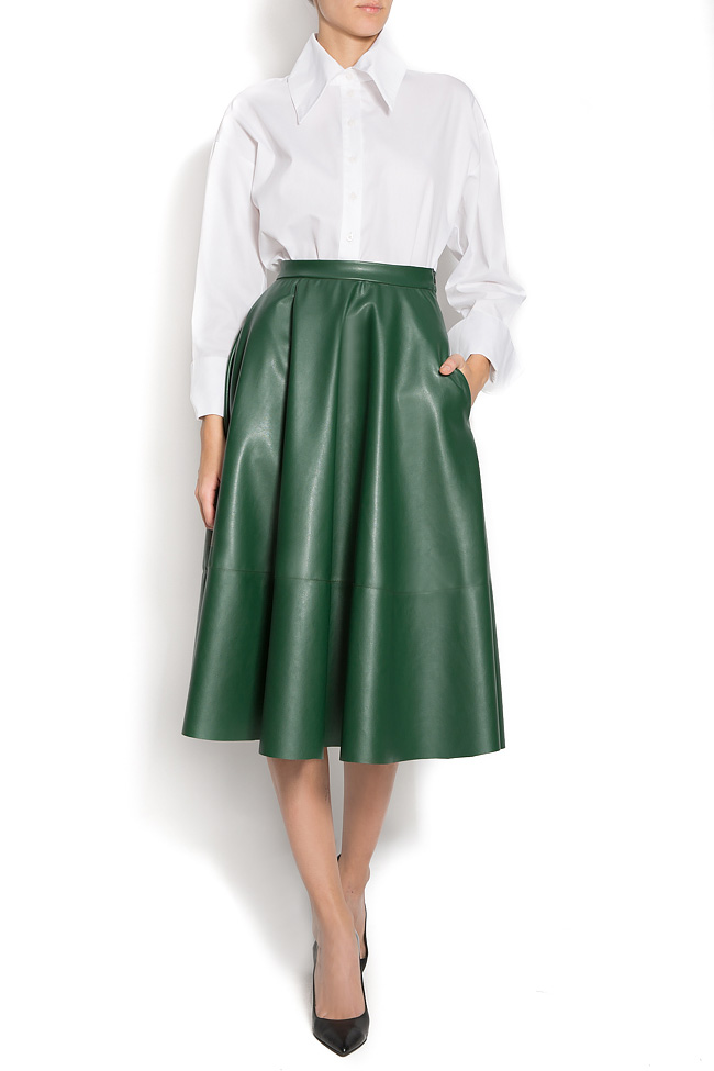 Pleated ecologic leather skirt Lure image 0