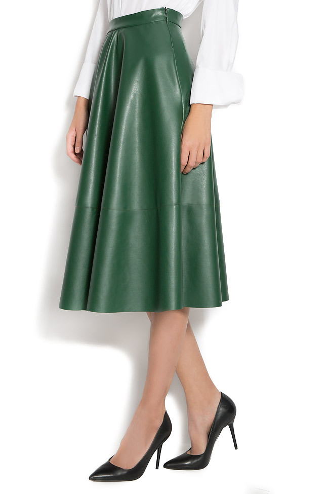 Pleated ecologic leather skirt Lure image 1