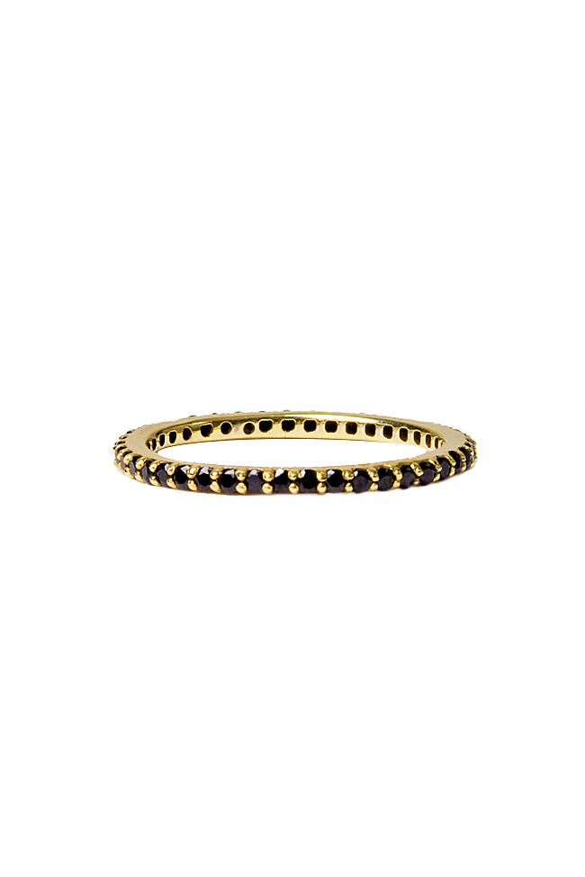 ETERNITY 14-karate gold ring with black diamonds Minionette image 0