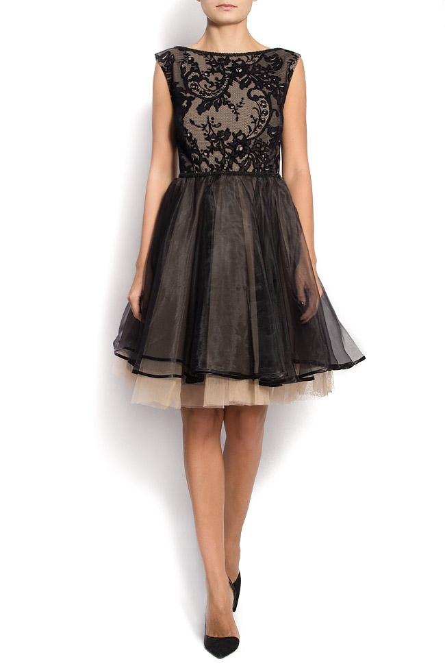 فستان من الحرير و التيول الكسيفيج كوتيور image 0