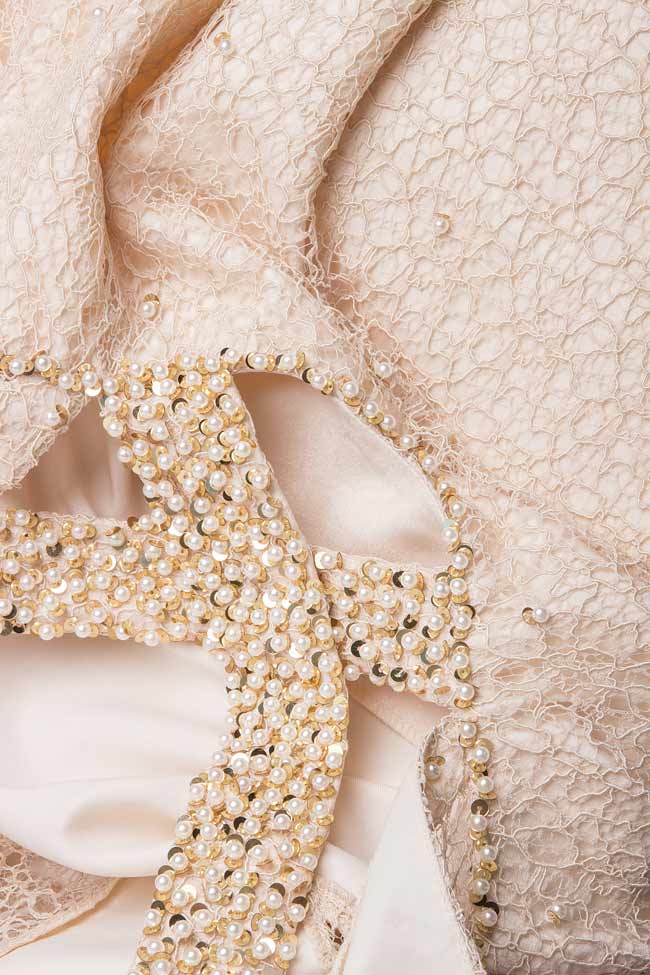 Rochie asimetrica din tafta cu aplicatii  Alexievici Couture imagine 3