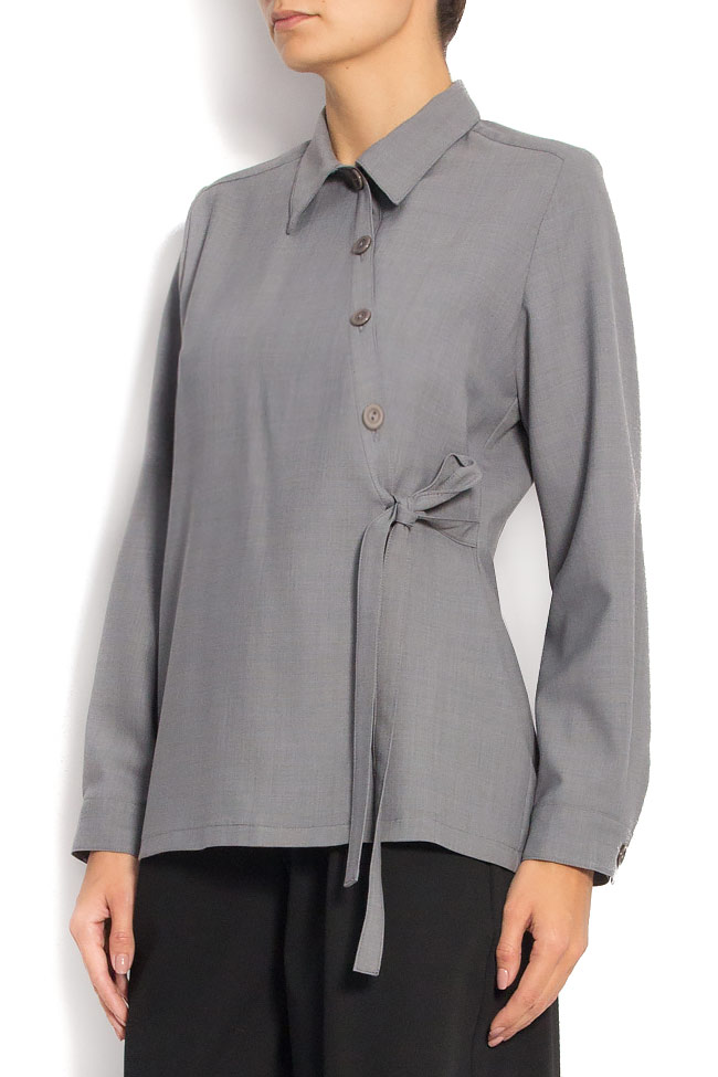 Asymmetric cotton-blend shirt Undress image 1