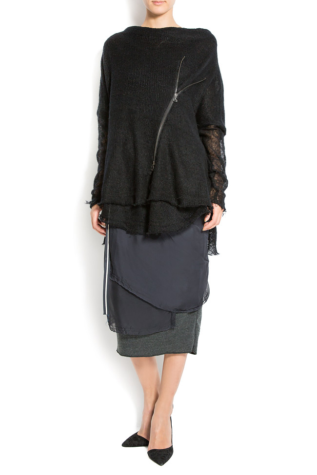 Overlapped silk-blend and wool skirt Studio Cabal image 0