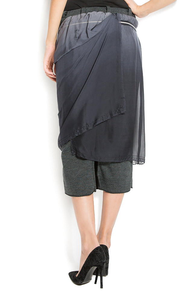 Overlapped silk-blend and wool skirt Studio Cabal image 2