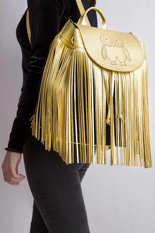Fringed leather backpack Wisdom Backpack by Blanche image 4