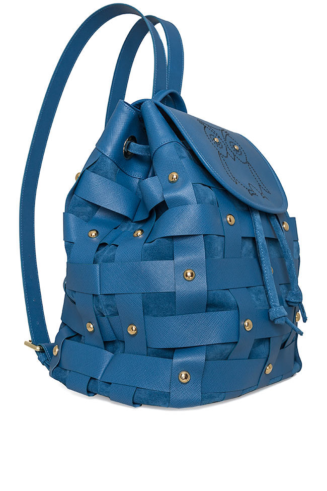 Blue leather backpack Wisdom Backpack by Blanche image 1
