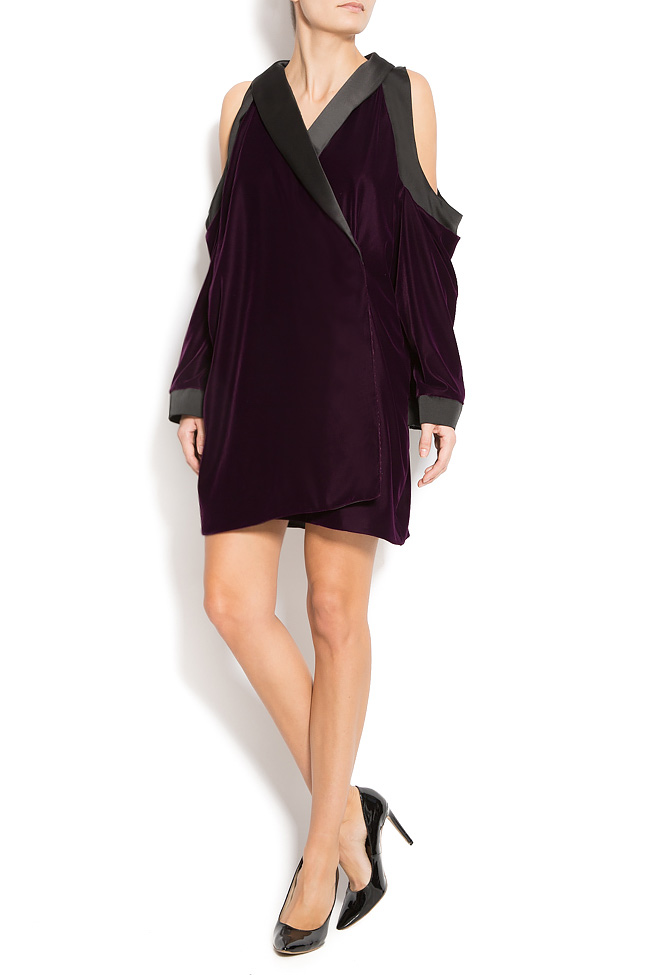 Cold-shoulder velvet blazer dress Mirela Diaconu  image 0