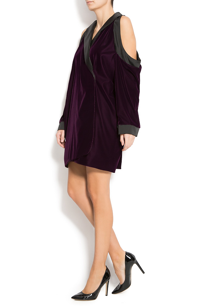 Cold-shoulder velvet blazer dress Mirela Diaconu  image 1
