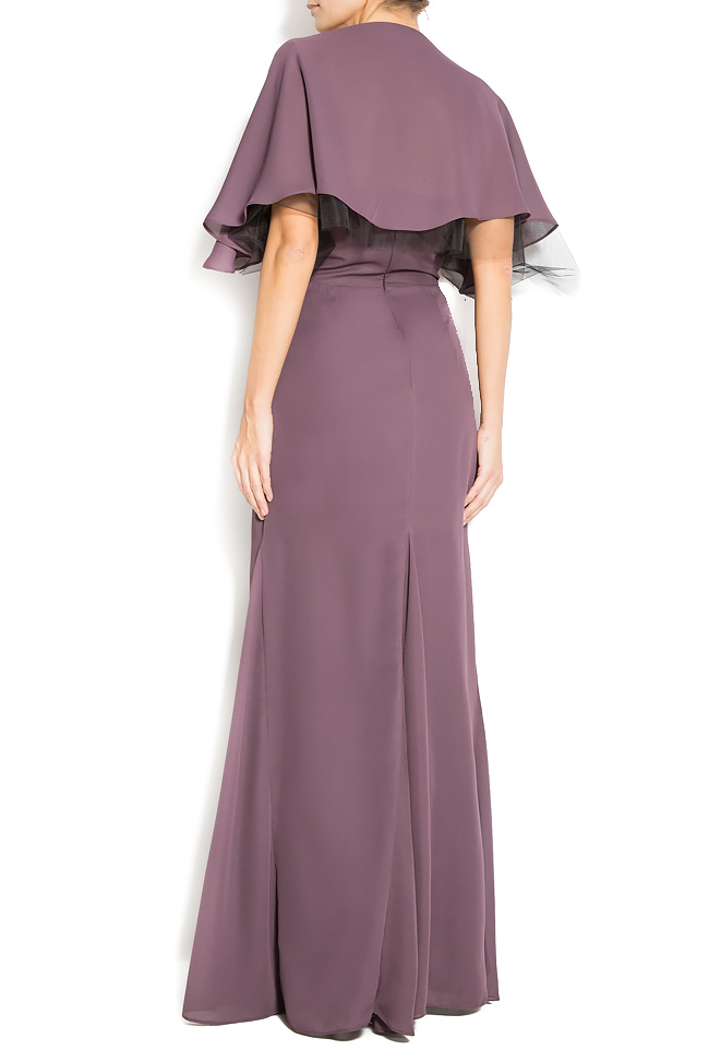 Veil maxi dress with cape-effect sleeves Simona Semen image 2