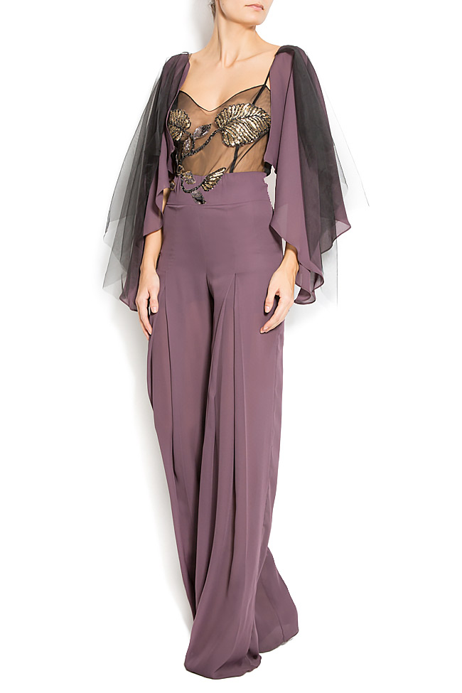 Embellished veil and tulle jumpsuit  Simona Semen image 0