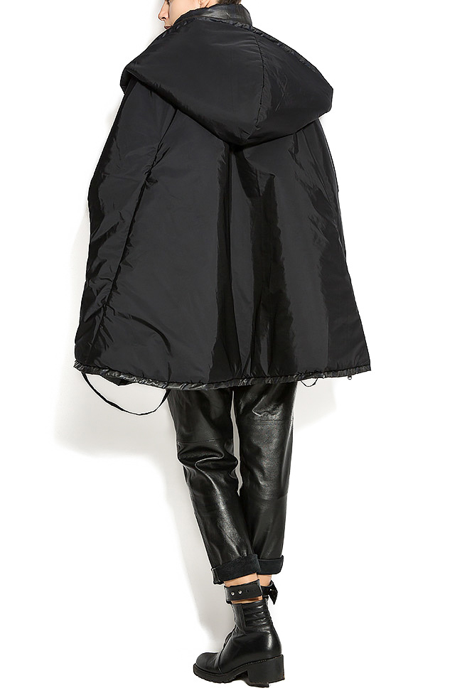 Jacheta din fas tip capa cu gluga supradimensionata Edita Lupea imagine 2