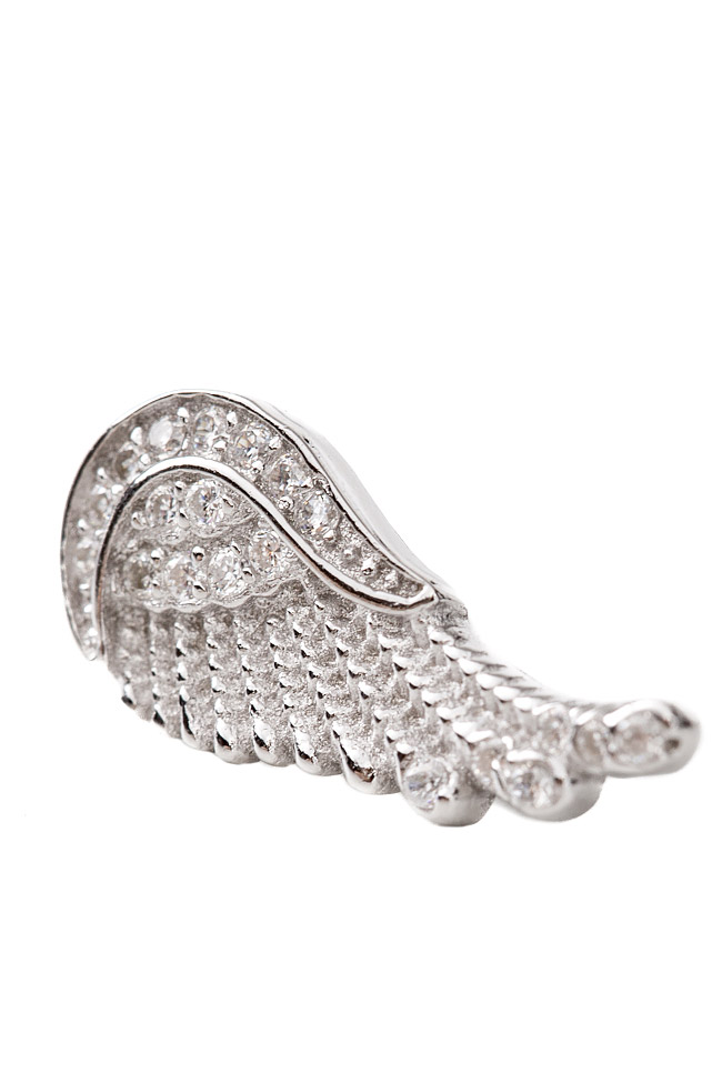 Winter Angels silver earrings Obsidian image 1