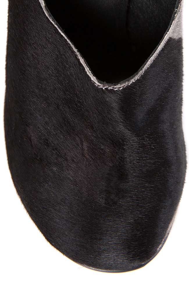 Pony fur and leather fringed shoes Zenon image 3