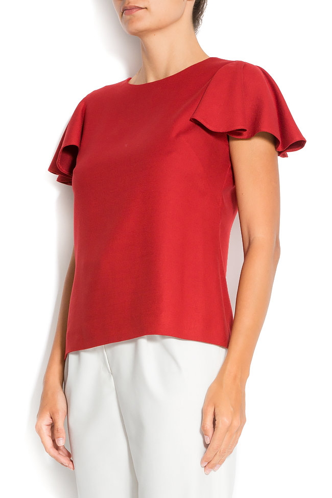  Red cotton-silk blend top Claudia Castrase image 1