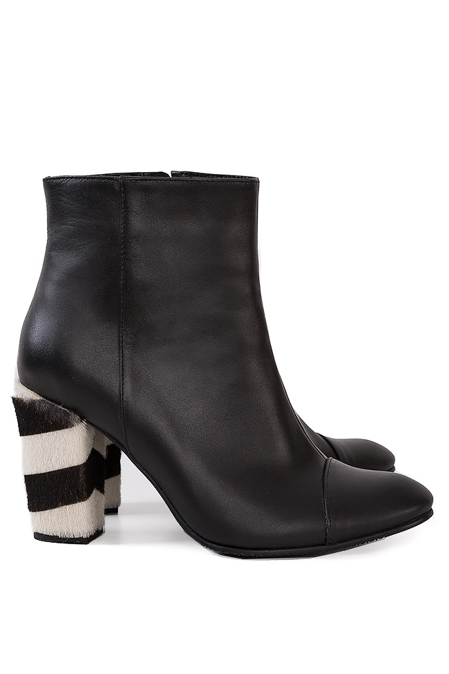 Ankle boots with fur insertions on the heel Coca Zaboloteanu image 1