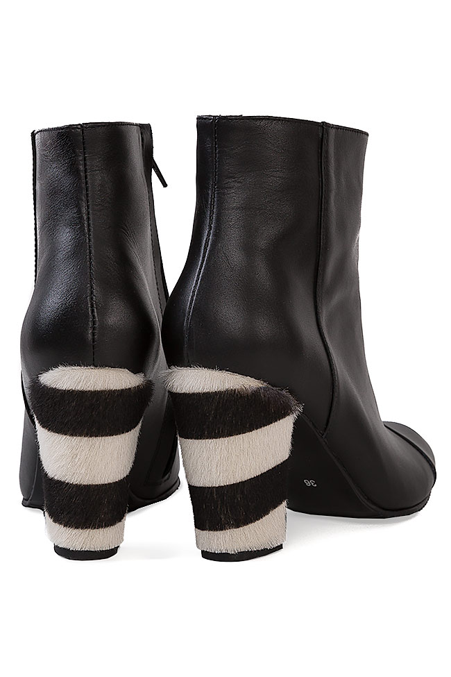 Ankle boots with fur insertions on the heel Coca Zaboloteanu image 2