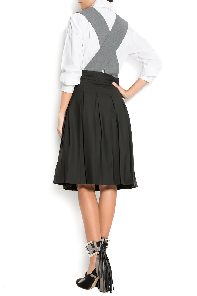 Strap suspenders cotton-blend pleated skirt Reprobable image 2
