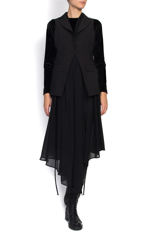 Vesta asimetrica din stofa si voal LEJA Shakara imagine 0