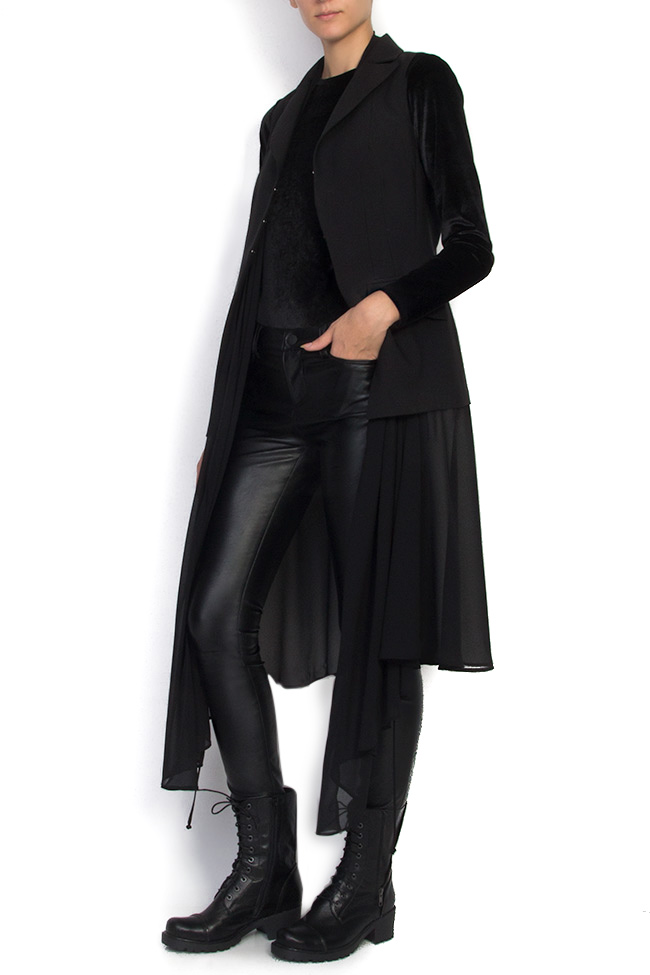 Vesta asimetrica din stofa si voal LEJA Shakara imagine 2