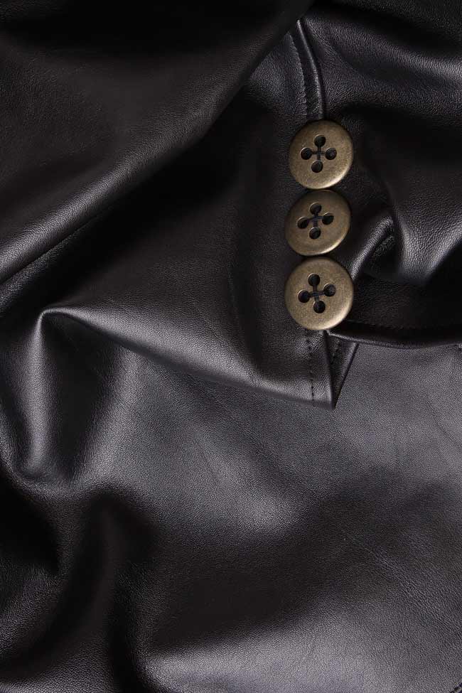 Pencil leather skirt with side slit Izabela Mandoiu image 3