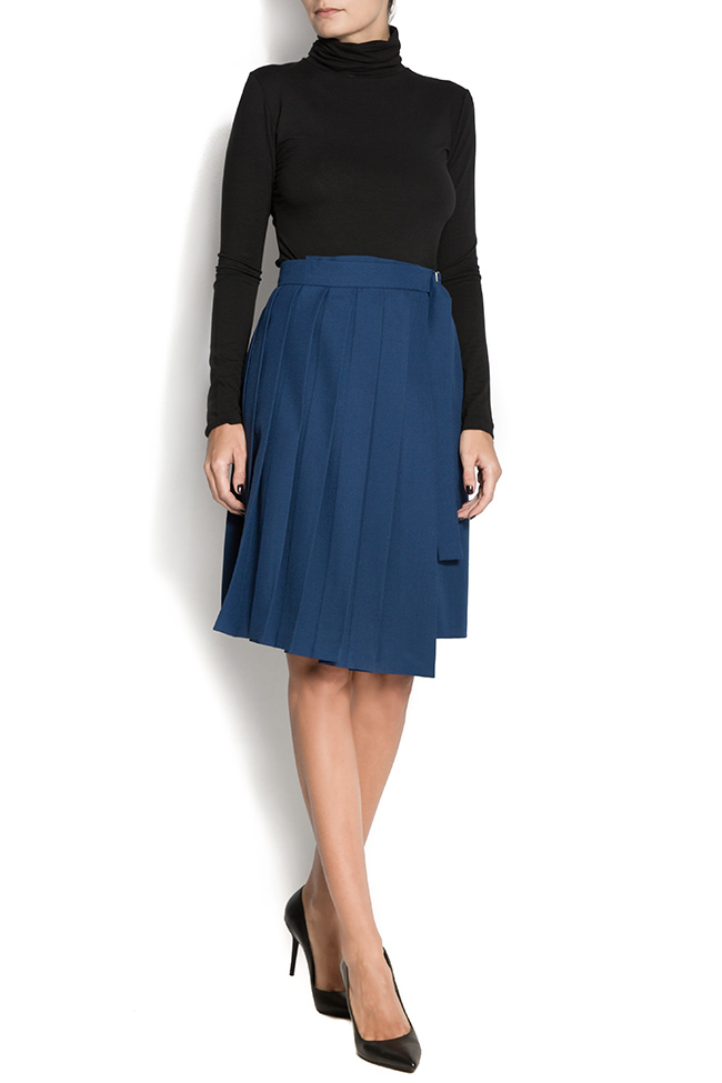 Pleated cotton-gabardine skirt Reprobable image 0