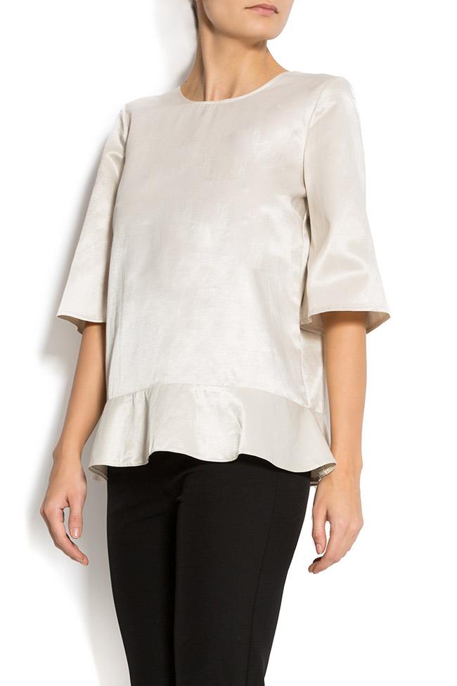 Bluza din bumbac satinat cu peplum Naiv Clothing imagine 1