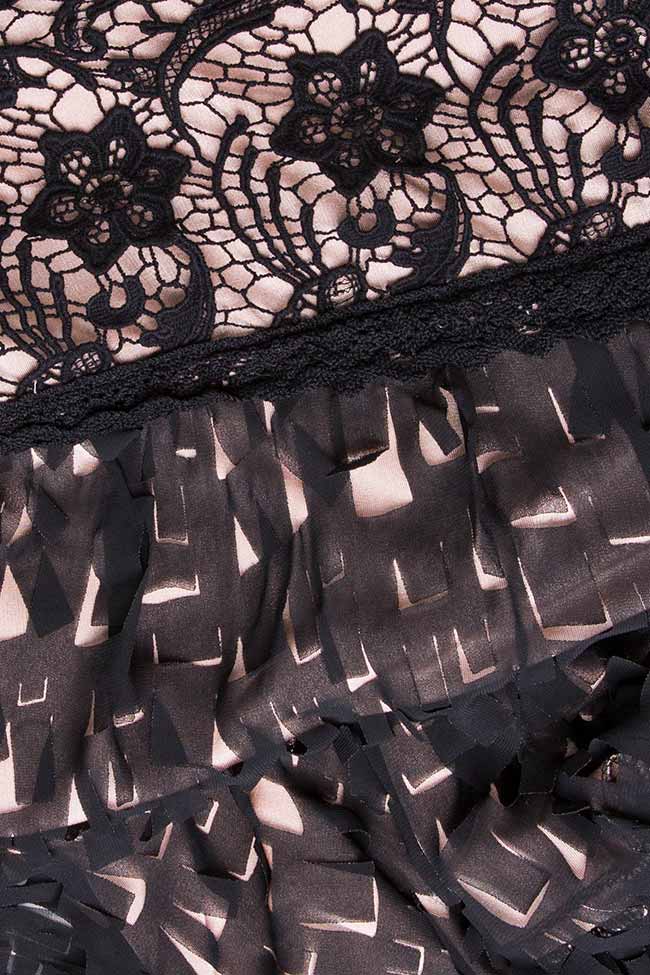 Lace and veil dress with laser-cuts Arina Varga image 3