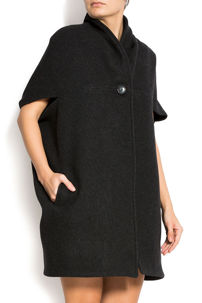 Jacheta fara maneci din stofa de lana Naiv Clothing imagine 1