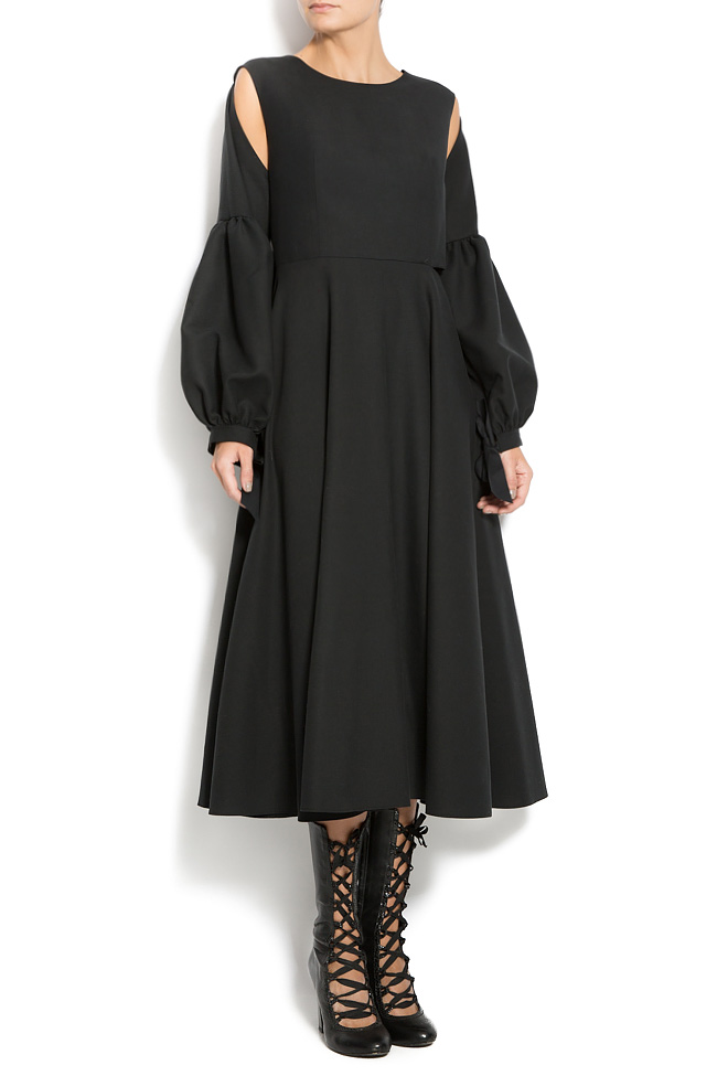 Jersey midi dress with detachable sleeves Aer Wear image 0