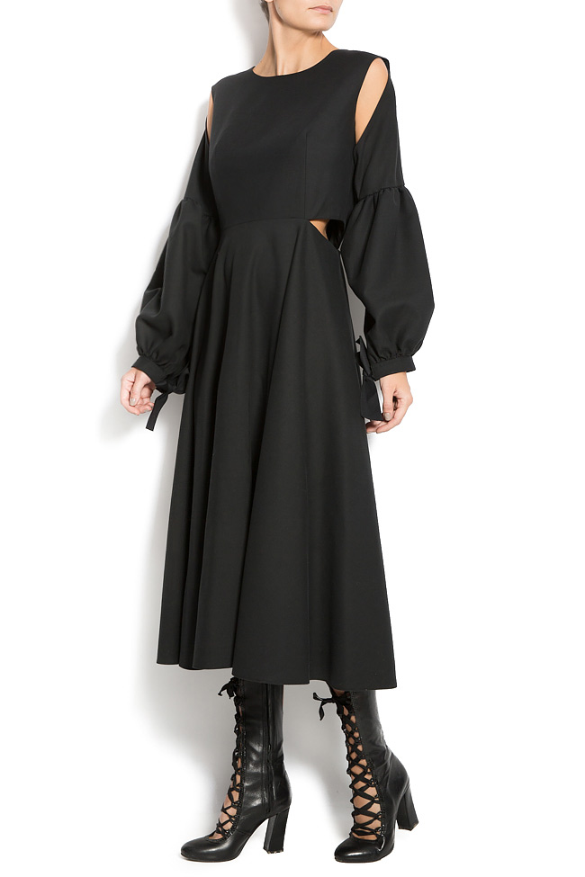 Jersey midi dress with detachable sleeves Aer Wear image 1