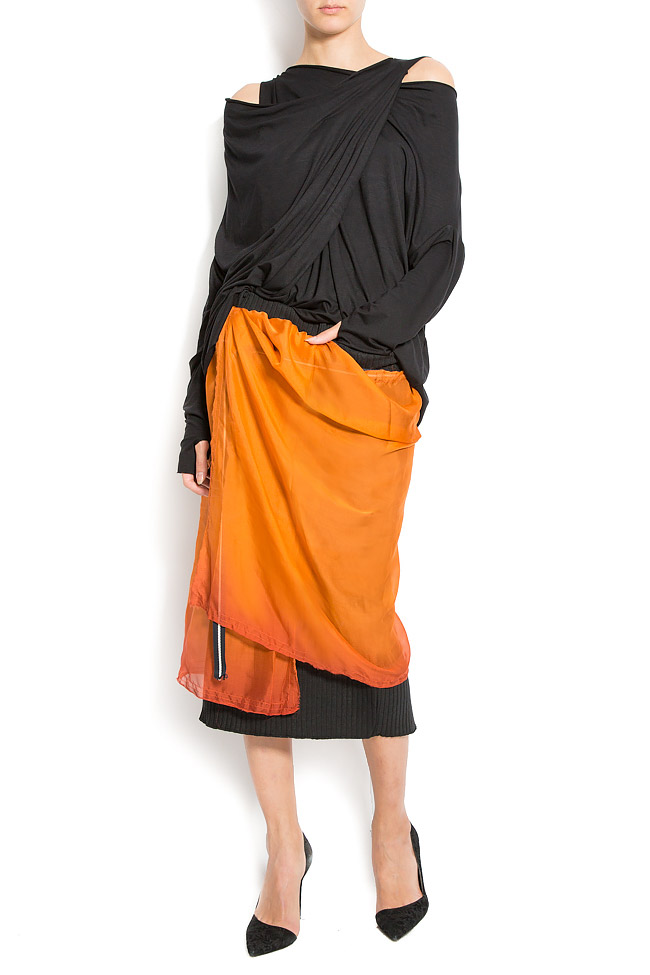 Overlapped silk-blend and wool skirt Studio Cabal image 0