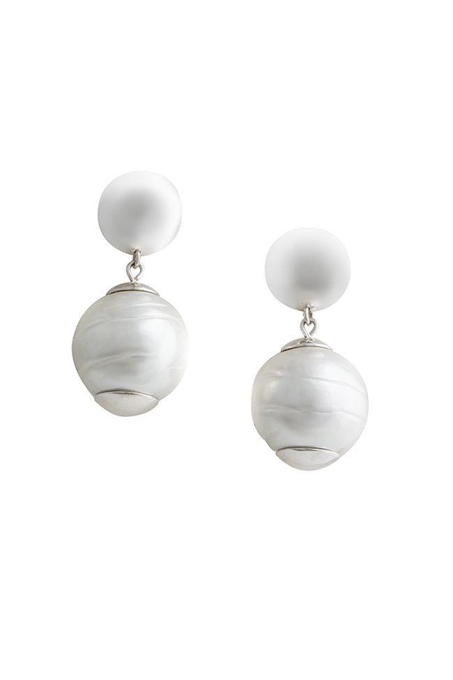 Silver earrings with Mallorca pearl Eneada image 0