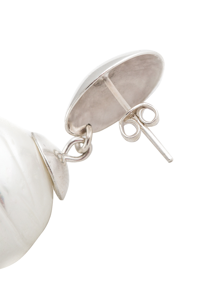 Silver earrings with Mallorca pearl Eneada image 1