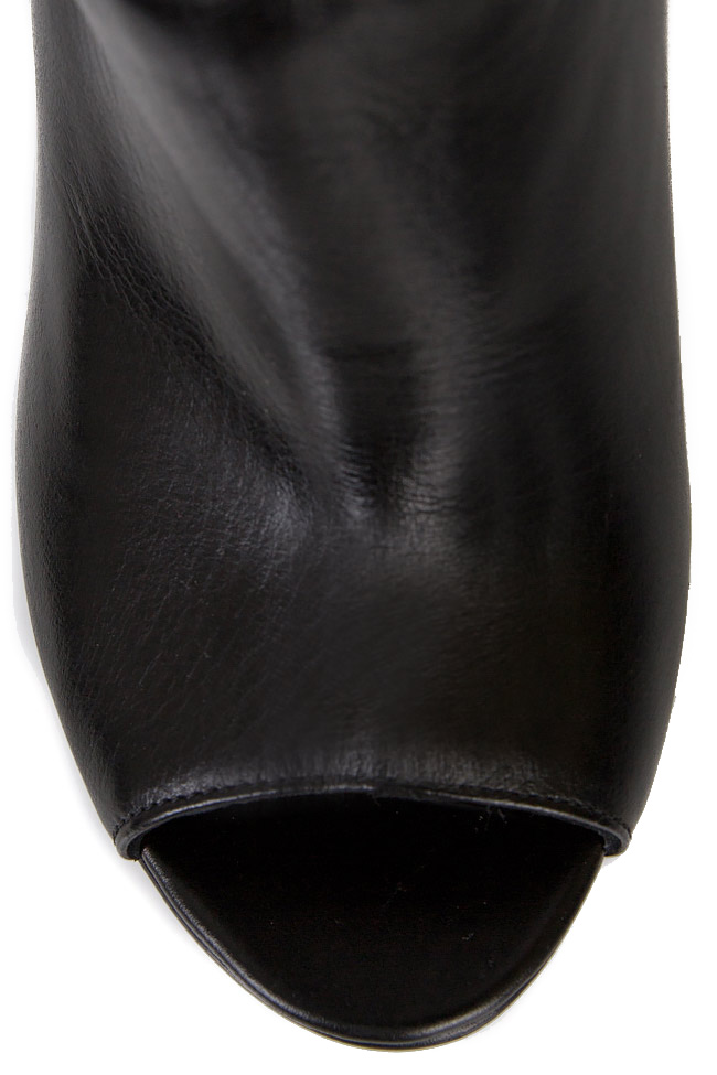Leather over-the-knee peep-toe boots Atelier Faiblesse image 3