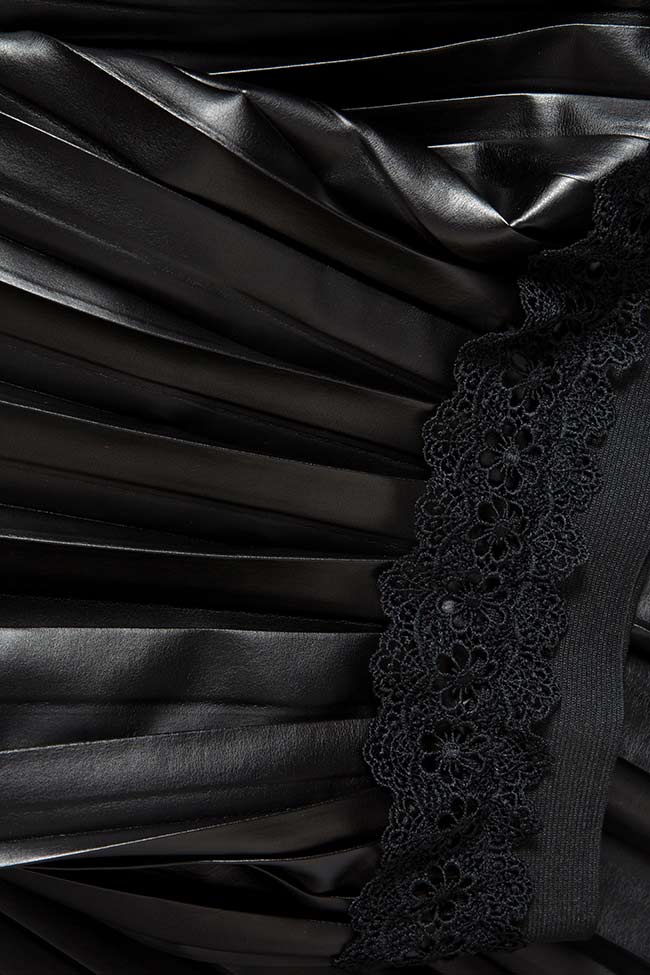 Synthetic leather midi skirt NERRO Alexandra Ghiorghie image 3