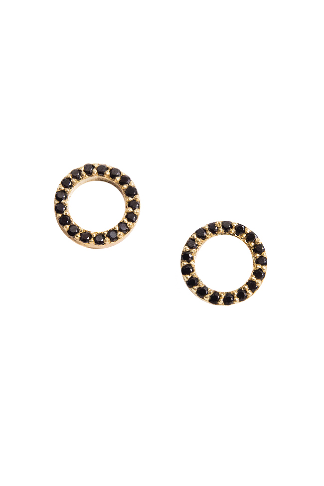 ETERNITY BLACK 14-karat gold diamond-encrusted earrings Minionette image 0