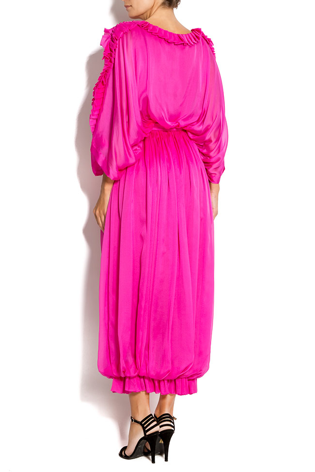 Silk midi dress with wide sleeves Rozalia Bot image 2