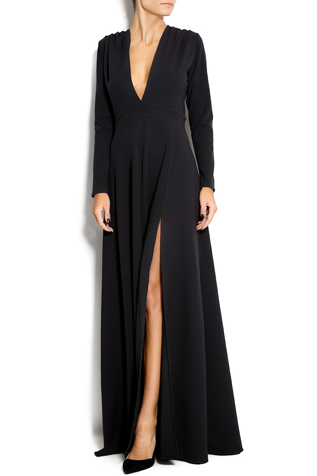 Rochie din crep cu slit lateral B.A.D. Style by Adriana Barar imagine 0