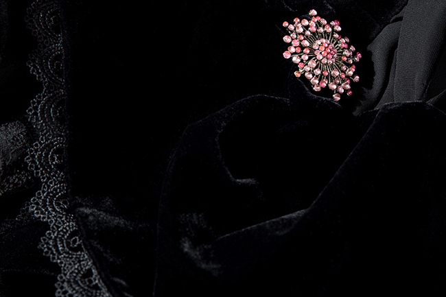 Silk veil and cotton velvet maxi dress  Dorin Negrau image 3