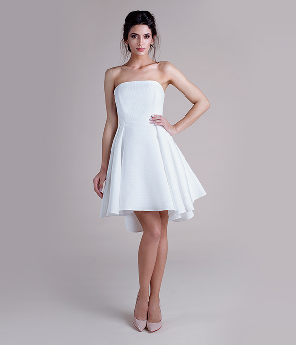 Asymmetric taffeta dress with silk insertions Alexievici Couture image 3