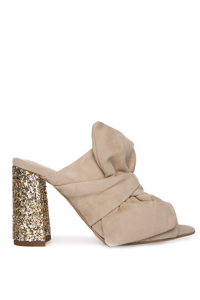 Knotted sequined suede mules Ana Kaloni image 0