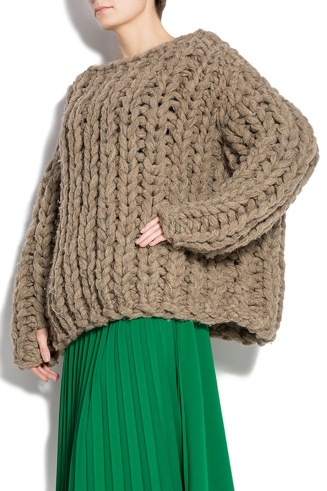 Pulover din lana tricotat manual CHUNKY Ioana Ciolacu imagine 1