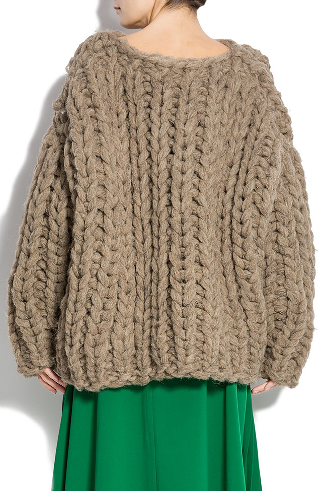 Pulover din lana tricotat manual CHUNKY Ioana Ciolacu imagine 2