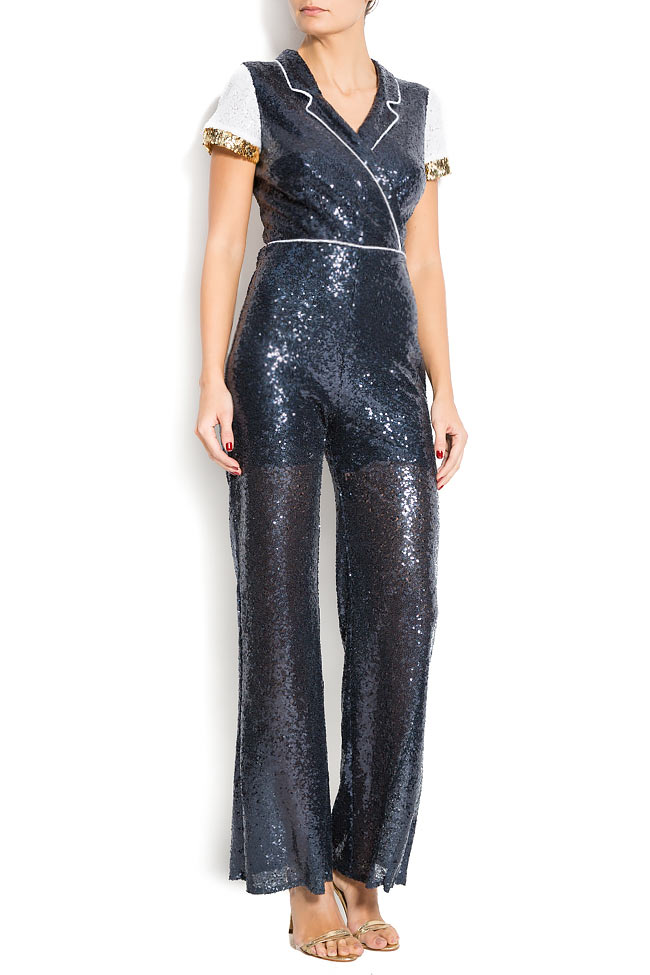 Sequin embellished overalls ATU Body Couture image 0